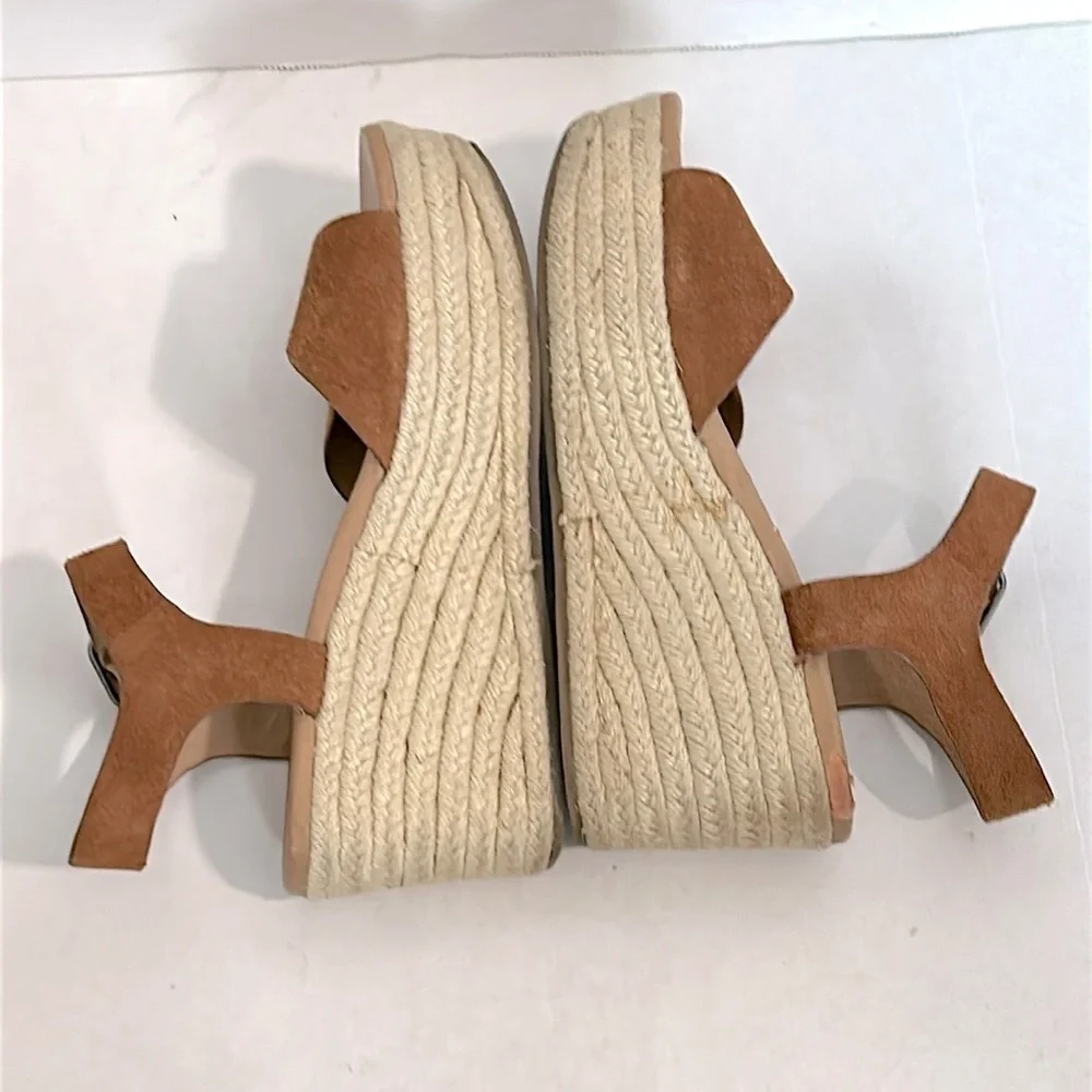Lucky Brand Women's Naveah leather Sandals Brown Size 8 M GUC